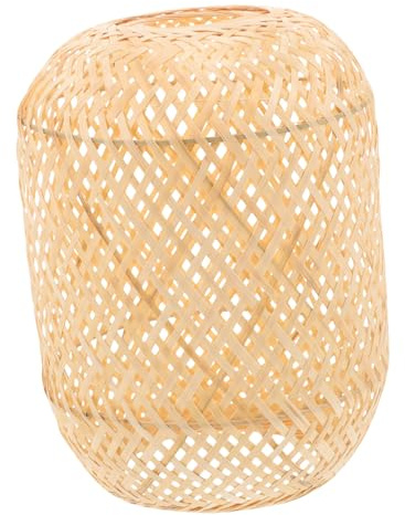 EXHUMKY Woven Bamboo Lampenschirm für Tisch und Stehlampe Natürliche Farbgebung Einfacher Lampenschirm für Zuhause Hotel und Restaurant Dekorative Lichtschutzlösung