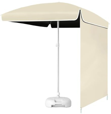 FVTVHEV Parasol de Jardin Exterieur Parasol de Plage Imperméable et résistant au Soleil Hauteur réglable Grand Parasol Convient aux Parcs plages et balcons(Beige,160cm)