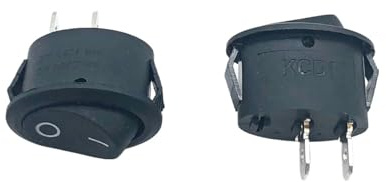 Interrupteur à bascule Ellipse noir KCD1 5 pièces 2 broches deux positions interrupteur d'alimentation à bascule 6A/250VAC 10A/125VAC interrupteur à bascule