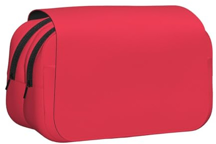 NBHDZENGW Begonia Red Flip Top Double Layer Pencil Case-Large Capacity Premium Polyester Fabric,Full Print Design-Ideal for School,Travel
