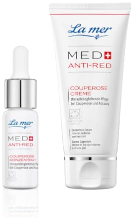 La mer Med+ Anti-Red Couperose Sparset – Pflegeduo mit Meeresschlick-Extrakt & maritimen Algen – Beruhigt empfindliche Haut & mildert Rötungen – Ohne Parfum & dermatologisch getestet