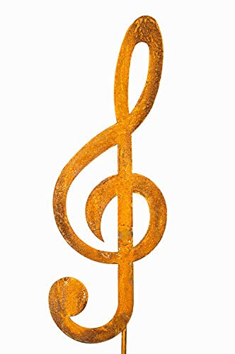 Blümelhuber Großer Notenschlüssel Gartenstecker - Rost Deko Figur für den Garten, den Balkon oder als Deko vor die Haustür - 115 cm