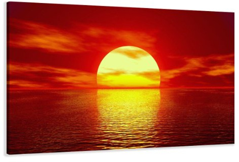 Visario Leinwandbild Sonne — strahlendes Wandbild Natur auf Leinwand fertig gerahmt — 120x80 cm 5094