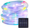 BXROIU Manguera de luz solar luz cadena, 10 metros, 100 ledes, Exterior Luz Cadena, LED luz cadenas para bodas, fiestas y Navidad, Luces de Navidad