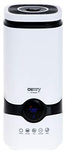 CAMRY CR 7964 Humidificateur silencieux avec technologie ultrasonique Buse de sortie de brume rotative à 360° Panneau de commande LCD Puissance de 35 m² Fonction minuteur Fonction hygromètre 45-90%