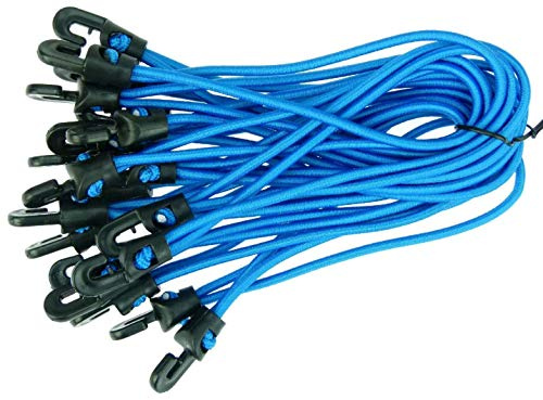 100 Stück Spannfix Planenspanner 18 cm, Ø 4 mm Blau - Spanngummi Expander mit Haken (100 Stück, Blau)