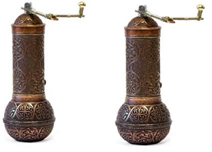 rrrrr Turkish Tradition Copper Coffee Grinder Mini Stainless Hand Manual Handmade Coffee Bean Burr Grinders Mill Kitchen Tool Grinders
