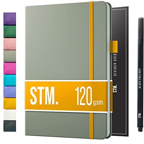 Scribbles That Matter Notizbuch B6 Dotted + Free Pen! - Your 215 Seiten Bullet Dotted Journal Auslaufsicheres, 120gsm dickes Papier für die Arbeit Hardcover notizbuch dotted (4,9 x 6,9 in), Grau