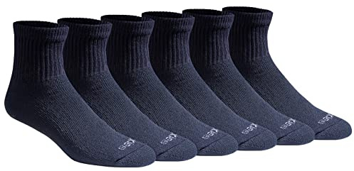 Dickies Herr Dri-tech fuktkontroll kvartsstrumpor multipack, Essential Worker Navy (6 par), Shoe Size: 5-9