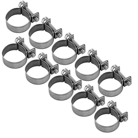 10 Stück Profi Schlauchschellen 18-20 mm Schlauchklemme Edelstahl | Spannbandklemmen 8 Größen Einstellbare Schlauchklemmen für Schläuche 6-20 mm Haus Gas Rohr Flexible Schlauch