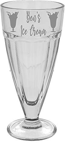 Personalised Engraved Ice Cream Sundae Glass with Name Milkshake Style Glass (Empty Sundae Glass)