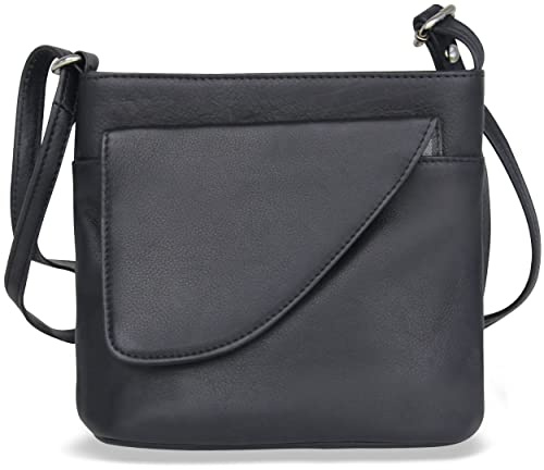 Frentree Umhängetasche LT01, Kleine Ledertasche, Tasche mit Handyfach, verstellbarer Gurt, Reißverschluss, Echtleder Schultertasche für Frauen