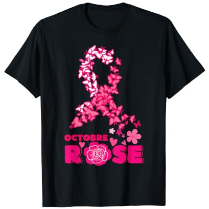 Octobre Rose Ruban Rose Cancer du Sein Femme lutte T-Shirt