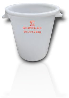 Skimflex Mixing Bucket 50L – Heavy Duty Plastic Builders Bucket for Cement, Mortar, Plaster | 2 Bag Capacity | Tough Trade Site Tub for Skimming & DIY