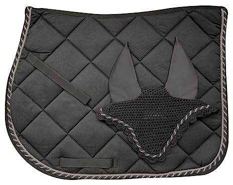 Horses Sottosella + Cuffia Regent Nero Full, Stile e Comfort per Il Tuo Cavallo da Tosoni Selleria