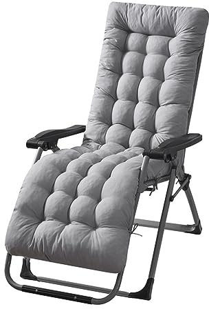 JTBDWOSK Liegestuhl Auflage, Dicke Lange Gartenliegen-Auflage Sofapolster Relaxliegenauflage für draußen, Terrasse, Sonnenliege, Bank, Liegestuhl, Kissen,Grau,1 Stück (1er Pack)