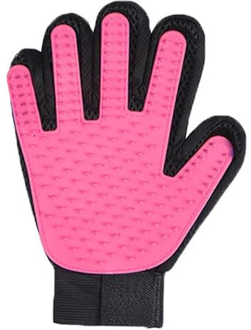Exeton Haustier-Pflegehandschuh für Katzen, Hunde, Kaninchen, Pferde, Bürstenhandschuh, Premium-Enthaarungshandschuh für einfache, saubere Fellpflege, mit 260 Spitzen, Fellpflegehandschuh (Rosa)
