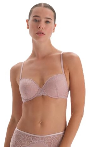 Dagi Reggiseno Push-up da Donna Geometrico, Rosa Morbido., 3C
