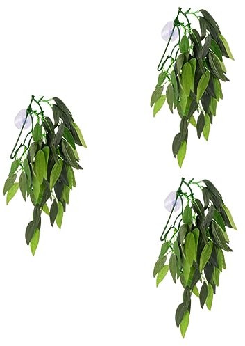 POPETPOP Lot De 3 Plantes Artificielles Décoratives en Rotin Daspect Naturel pour Aquarium sans Danger pour Les Poissons