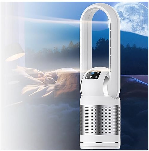 JUNZAI Ventilador torre Con Control Remoto Pantalla Led torre Ventilador Aire Frio 3 Modos 8 Velocidades Ventilador torre Silencioso Oscilación 80° Temporizador 8H