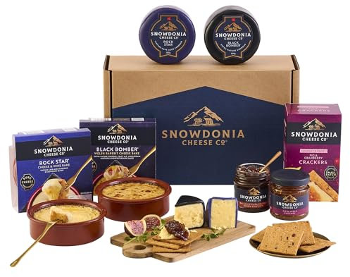 Snowdonia Cheese Company | Cheese Bakes Night In Selection | 2 Luxury Welsh Cheeses, 2 Cheese Bakes, 2 Chutneys and Crackers