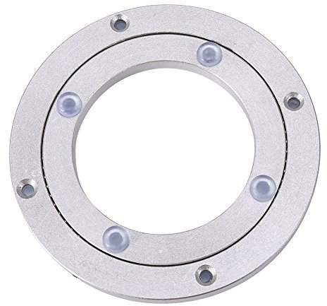 YUMILI Hochleistungs-Drehlager aus Aluminiumlegierung, Runde Platte, Drehbarer Drehteller, Esstisch, Glatte Drehplatte, Tisch, Kugellager Für Heimrestaurant(4inch*H8.5MM)