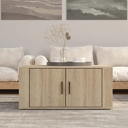 BUKSCYJS Kleiner Couchtisch,Truhentisch Couchtischcouchtisch Sonoma-Eiche 80x50x36 cm Holzwerkstoffgeeignet FüR Wohnzimmer, Neben Dem Sofa, Arbeitszimmer, Konferenzraum