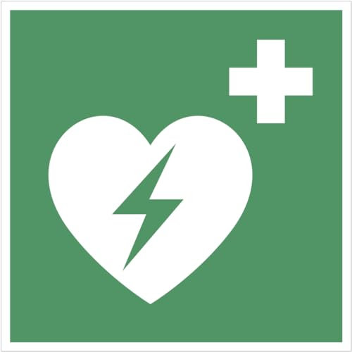 Dreifke® Schild Automatisierter externer Defibrillator ISO 7010, Alu, 400x400 mm