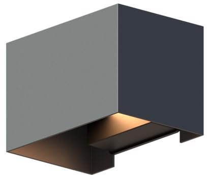 CALEX Applique Venice, per esterni & interni, luce calda Up & Down, fascio luminoso regolabile, impermeabile, Antracite