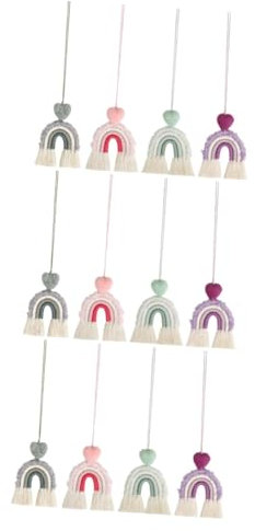 ABOOFAN 12 Pièces Ornements De Voiture Sacs à Main Décor D'accents De Maison Gadgets De Voiture Bordure à Franges Couverture en Tapisserie Tissée Pendentifs Cintre Feutre Ceinture Dentelle