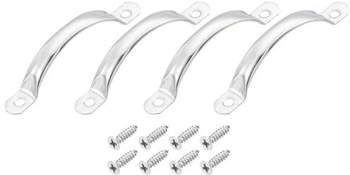 sourcing map Stainless Steel Door Pull Handles, 4Pcs 95mm/3.74 Long Door Handle with Screws Cabinet Drawer Hardware Handles Pulls