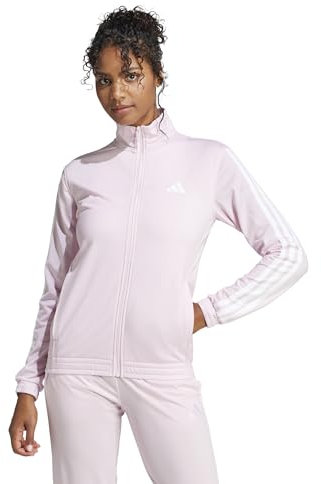 adidas Women's Tricot 3-Stripes Track Top, Clear Pink, X-Large