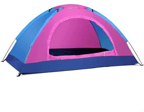 Ultraleichtes Campingzelt, für sofortiges Zelt, Kuppelzelt mit Tragetasche, wasserdicht und winddicht, Camping-Unterstände für Rucksackreisen, Ausflüge, Wandern (1 Person für Rosa)