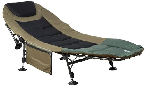 CampFeuer Karpfenliege XXL 200 x 81 x 41-98 cm | höhenverstellbare und stabile Karpfenliege mit 6 Beinen | faltbares Feldbett, Campingbett, Karpfenliegen, Feldbett bequem, Campingliege gepolstert