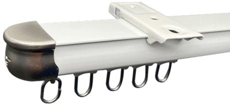 Vorhangschiene – Raumteiler Gardinenstange Für Decke Oder Wand, Vorhangstange Aluminium Gardinenschiene Für Privatsphäre/Wohnzimmer/Schlafzimmer, Weiß Gardinenschienesystem (1 M – 6 M) (Color : Ceili