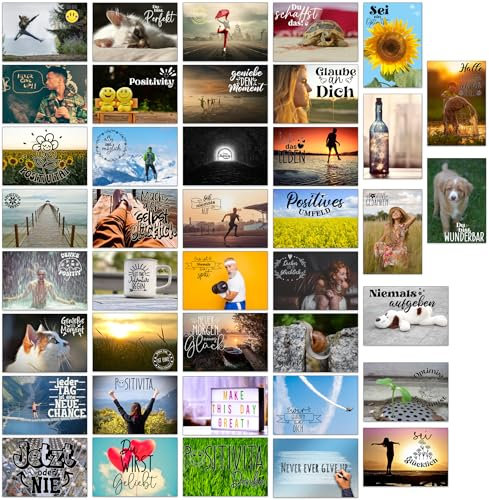 the lazy panda card company 80 postive und motivierende Postkarten - 40 verschiedene Designs, jeweils zwei davon