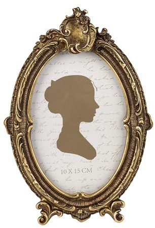 Sunlit Vintage Picture Frame 4x6 Inch, Oval Antique Photo Frames with Glass Front, Luxury Photo Display, Tabletop Wall Hanging, Gift Ideas, Bronze