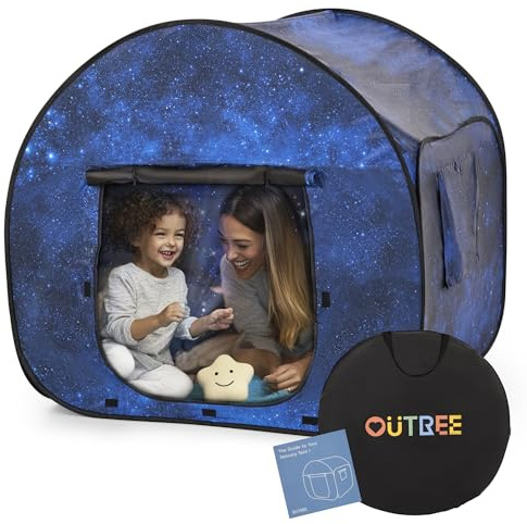 OUTREE Sensory Tent 47 * 47 * 47 in, Starry Night Print, Sensory Tent for Kids with Autism, pop up Play Room
