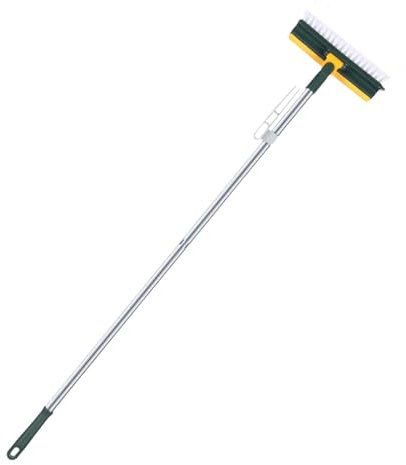 Qiwieod Spazzola per la pulizia dei pavimenti e raschietto, spazzola per pavimenti con spatola, spazzola per scrub per fughe, raschietto per malta girevole a 180° e spazzola con setole rigide,