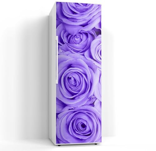 DEQORI Magnetfolie für Kühlschrank 60x180 cm | Motiv Lila Rosenpracht | dekorative Magnetmatte Gefrierschrank Schutz | Magnet Deko-Folie selbstklebend, magnetisch & wasserabweisend