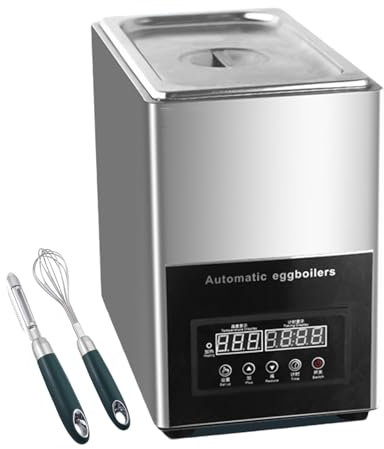 Macchina automatica per cuocere le uova 9L in acciaio inox, cuoci-uova elettrico/cuoci-uova a vapore, macchina professionale per cuocere le uova 30~90°C per sala da tè, snack bar, area ristorazione,