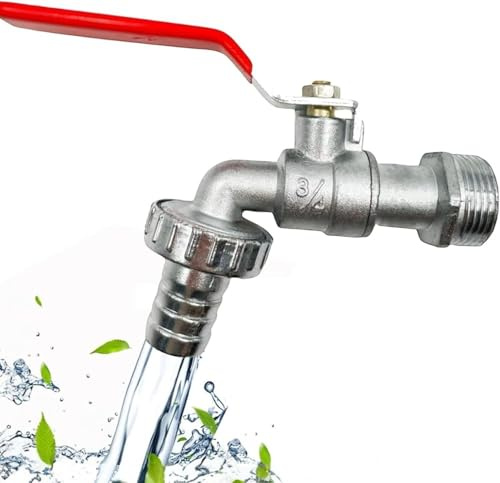 Topolenashop Rubinetto Da Giardino 3/4 In Ottone Con Valvola A Sfera e Scarico Antigelo, Rubinetto Esterno Per Irrigazione, Tubo Acqua, Orto, Terrazzo e Cortile | 59510