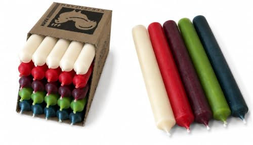 Kerzenfarm Hahn Stabkerzen bunt Kerzenset 25 Stück - Premium Qualität Made in Germany - 22mm Durchmesser, 18cm Länge bunte Kerzen durchgefärbt - Stabkerzen pastellfarben - Tafelkerzen Set 8