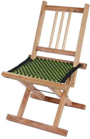 YEQING Sedia Pieghevole, Sgabello Pieghevole in Legno, Sgabello Intrecciato, Sedie da Giardino Pieghevoli per Esterni, Prato, Balcone, Bordo Piscina(Small)