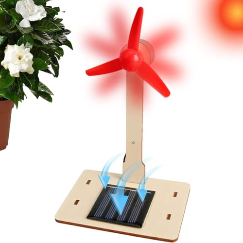Pruojhw Mini-Windmühle mit Solarenergie, zusammengebautes Modell der Windmühle – Solar-Roboter Spielzeug Dekoration zu Hause Handwerk Wissenschaft Kits, Bildungsspielzeug, Geschenk für kleine