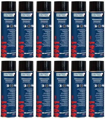 DINITROL 4941 / CAR Unterbodenschutz – 12x 500ml Sprühdose | Bitumenbasierter Korrosionsschutz für PKW, Transporter & Maschinen | Profiqualität & Steinschlagschutz