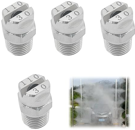 XCSJ 4 limpiadores de alta presión para limpiadores de superficies, boquilla de 110 grados, boquilla de pulverización de apertura de 3,0 mm, rosca exterior 1/4BSPT, boquilla de pulverización de alta