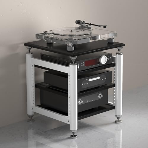Home Theater Audio RackAV Media Stand per DVD Angolo TV Mensola Entertainment Center 62 x 57 x 78 cm (bianco/nero) Armadio stereo moderno per uso domestico