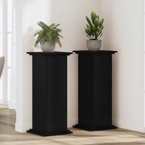 Generico Supporto per Piante Rovere Nero 33 x 33 x 100 cm,Nero,14.9kg,869238