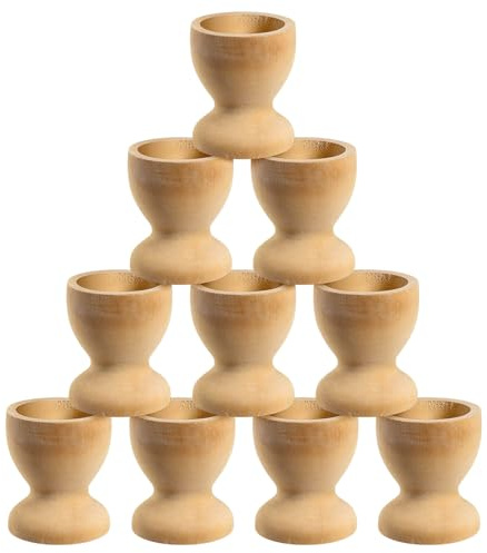 EPIGEIST Lot de 25 Coquetiers en Bois Massif 33 X 38 CM pour Œufs Durs et à la Coque Supports à Œufs à Peindre pour Activités Manuelles et Décorations de Pâques Porte-Œufs DIY pour